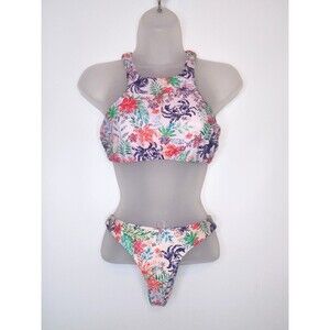 Adore Me Reversible Bikini Womens SM High Neck Sport Top Scrunch Butt Bottom